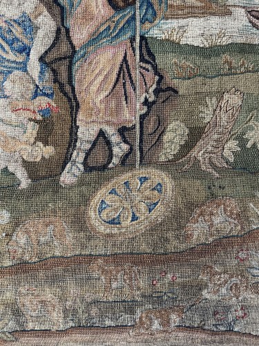XVIIe siècle - Écran de cheminée en tapisserie et bois doré