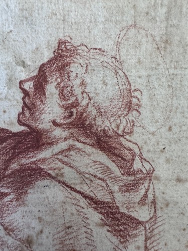 École italienne du XVIIe siècle - Étude pour la vision de Saint Antoine - Tableaux et dessins Style Renaissance