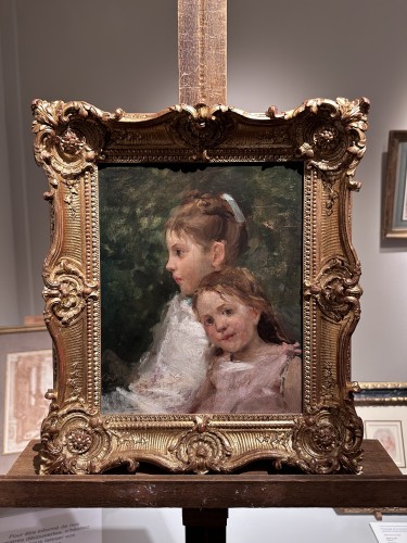 Tableaux et dessins Tableaux XIXe siècle -  Portrait de deux jeunes filles - Attribué à Norbert Goeneutte (1854-1894)