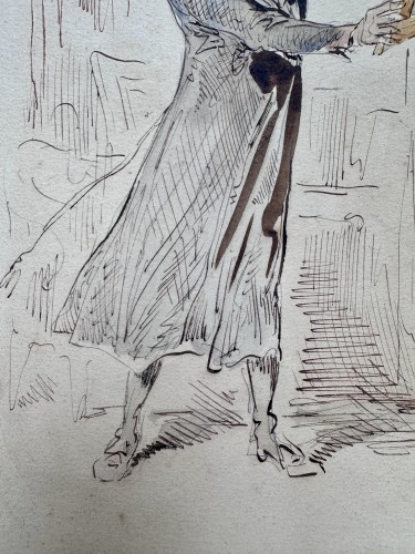 Tableaux et dessins Dessin, Aquarelle & Pastel - Henri-alfred Darjou (1832 – 1874) - L’antiquaire