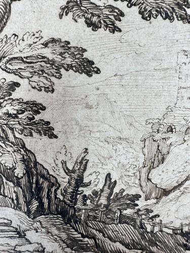 Attribué à Matthijs Bril (1553 – 1626) - Paysage avec ruines en arrière-plan - Renaissance