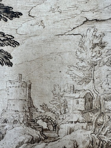 Renaissance - Attribué à Matthijs Bril (1553 – 1626) - Paysage avec ruines en arrière-plan