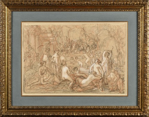 Diane et les nymphes se baignant, attribué à Laurent HUBERT (Actif de 1749 à 1780)