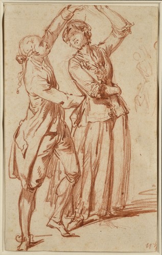 Dancing Couple Around 1770 - Attributed To Hubert Robert (1733-1808) 