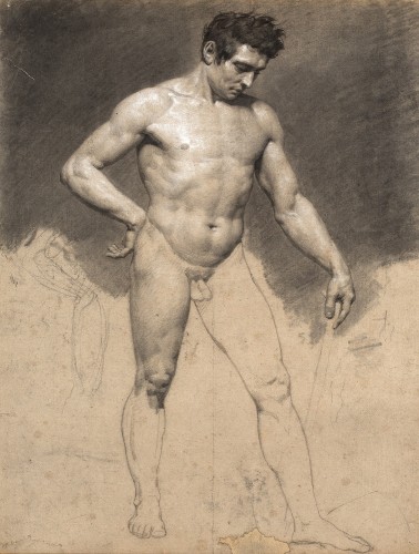 Tableaux et dessins Dessin, Aquarelle & Pastel - Constance-marie Charpentier (paris, 1767 - 1849) - étude Académique D’un Homme