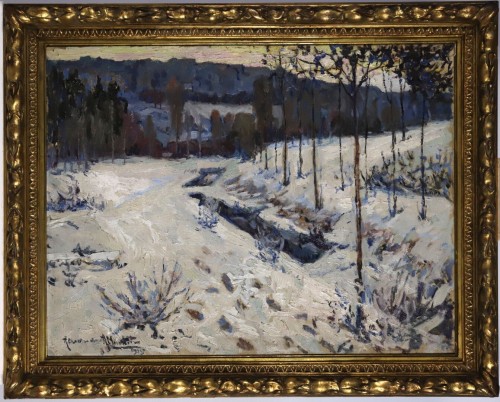 Alexandre Altmann (1878-1932) - Snowy Landscape, 1915flag - Paintings & Drawings Style Art nouveau
