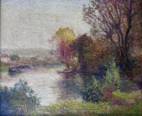 Ecole Française vers 1900 - Paysage Fluvial