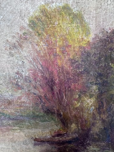 French School Around 1900 - River Landscape - 