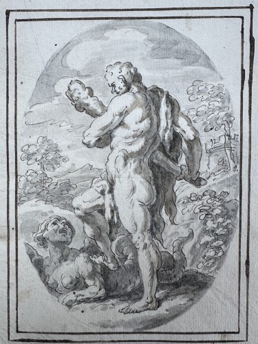 Hercules vanquishing a drakaina, Circle Of Giovanni Domenico Tiepolo (1727 – 1804)  - Paintings & Drawings Style Louis XVI