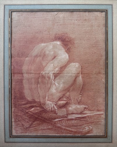 Attribué à Charles-joseph Natoire (1700 – 1777) - Académie d’un homme - Tableaux et dessins Style Louis XV