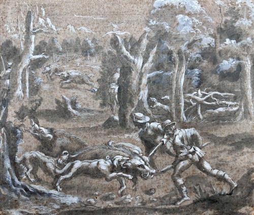 Scène de chasse, attribué à Jan Van Der Straet, Dit Stradanus (1523 –1605)