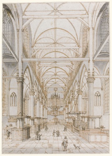 Intérieur de la Nieuwe Kerk d’Amsterdam, Jan Goeree (1670 – 1731) - Poncelin de Raucourt Fine Arts