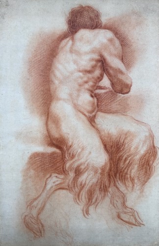 Bolognese School, Circa 1670–1680 - Study Of A Seated Satyr, Seen From Behi
