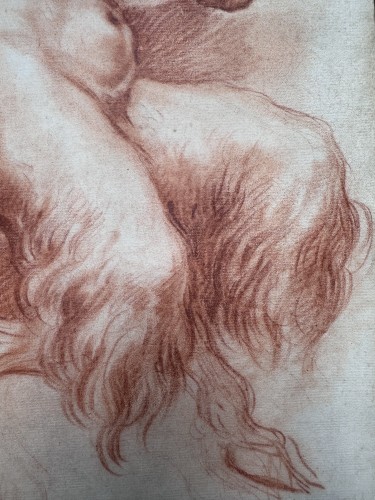 École Bolonaise vers 1670–1680 - Étude de satyre assis, vu de dos - Tableaux et dessins Style Renaissance