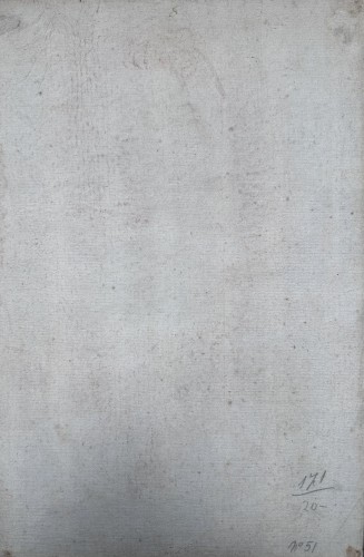 XVIIe siècle - École Bolonaise vers 1670–1680 - Étude de satyre assis, vu de dos