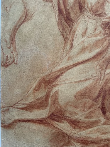 Études pour une figure féminine agenouillée, atelier de Carlo Maratti ou Maratta (1625 – 1713) - Tableaux et dessins Style Louis XIV