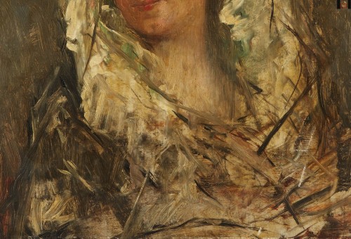 Tableaux et dessins Tableaux XIXe siècle - Portrait d’une Espagnole en habit de maja, école Espagnole vers 1900