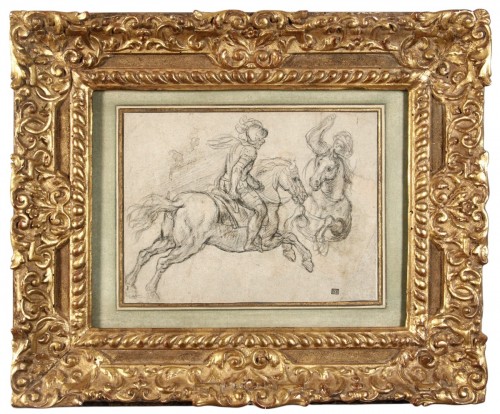 Attribué à Joseph Parrocel (1646–1704) - Étude d’un cavalier chargeant son adversaire