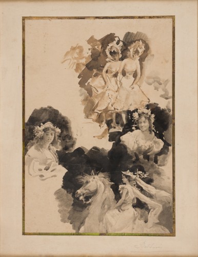 XIXe siècle - Études de femmes, Attribué à Giovanni Boldini (1842–1931)