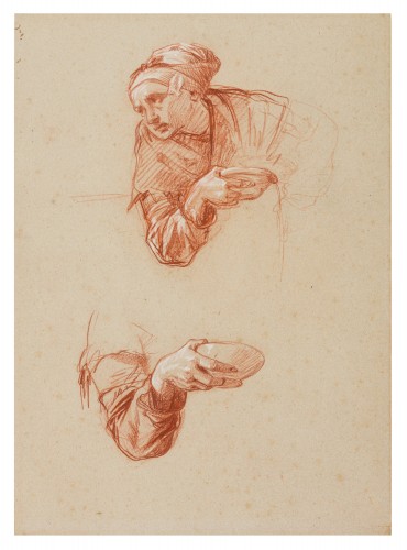 Isidore Pils (1813 – 1875)  - Study Of A Woman Holding  - Paintings & Drawings Style Napoléon III