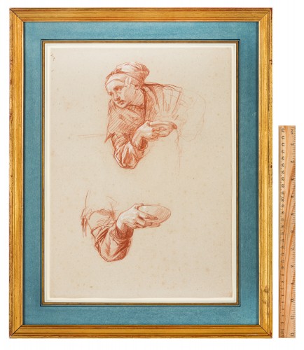 Paintings & Drawings  - Isidore Pils (1813 – 1875)  - Study Of A Woman Holding 