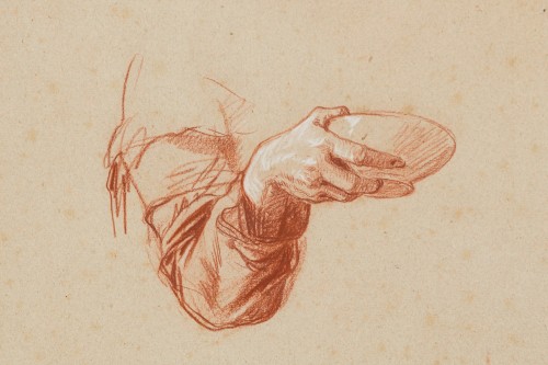 Isidore Pils (1813 – 1875)  - Study Of A Woman Holding  - 
