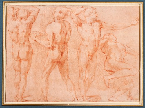 Andrea Boscoli (1560 – 1608) - Four Male Nudes - Paintings & Drawings Style Renaissance