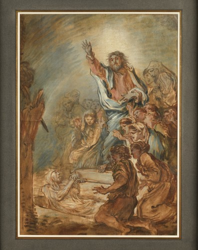 Tableaux et dessins Dessin, Aquarelle & Pastel - La Résurrection de Lazare, Giovanni Benedetto Castiglione, called Il Grechetto (1609 – 1664)