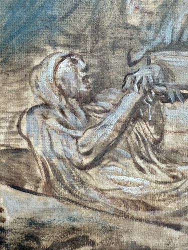 XVIIe siècle - La Résurrection de Lazare, Giovanni Benedetto Castiglione, called Il Grechetto (1609 – 1664)