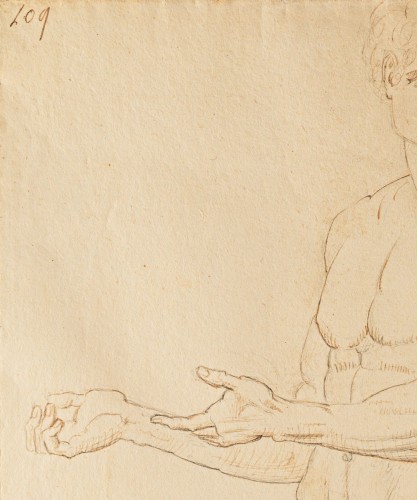 Tableaux et dessins Dessin, Aquarelle & Pastel - Antonio Canova – Étude monumentale de nu masculin, vers 1790