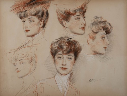 Paul-César Helleu (1859-1927), cinq études de Jeanne Tachard