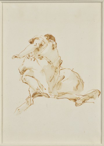 Giambattista Tiepolo (1696–1770) – Two Figures Viewed From Below, C. 1758–1 - Paintings & Drawings Style Louis XV