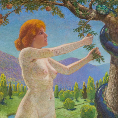 19th century - Symbolist School, Circa 1890 – Eve In The Garden Of Eden