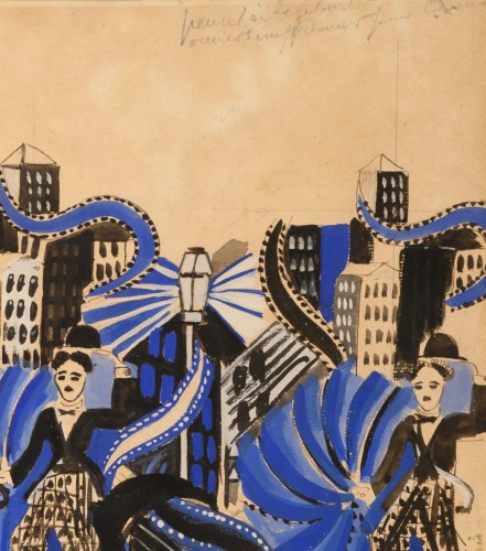 Raoul Dufy (1877-1953) – Charlot (Charlie Chaplin) gouache de 1920 - Tableaux et dessins Style Art Déco