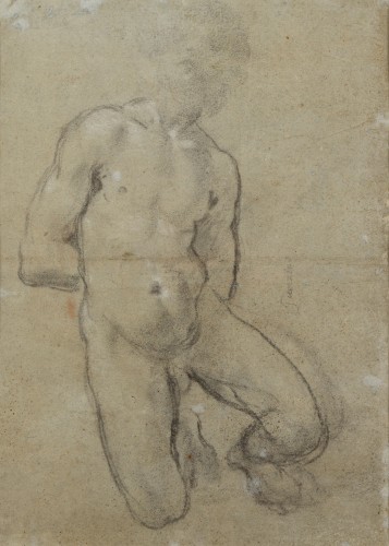GUERCINO (1591–1666) – Large Double-Sided Drawing, circa 1620  Copy title - Paintings & Drawings Style Louis XIII