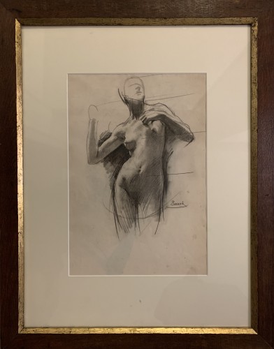 Gustave SURAND (1860 - 1937) - Étude de jeune femme - Tableaux et dessins Style Art nouveau