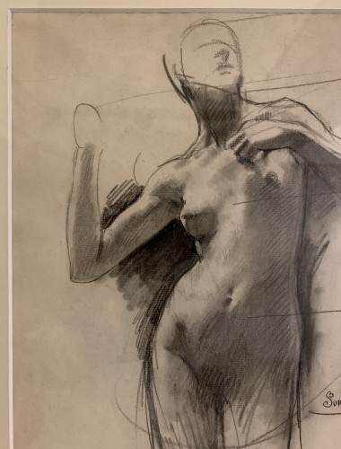XIXe siècle - Gustave SURAND (1860 - 1937) - Étude de jeune femme