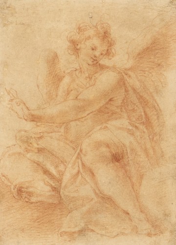 Giambattista Tinti (1558 - 1604) Study Of An Angel On A Cloud