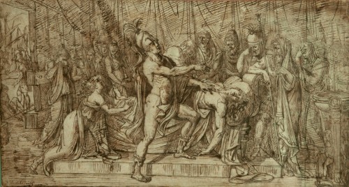 Elie Honore Montagny (1782 - 1846)  - Achille pleure La mort de Patrocle