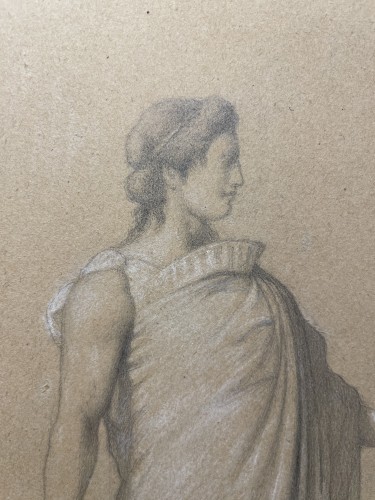 Jean Auguste Dominique Ingres (1780-1867) - Étude de Vestale - Tableaux et dessins Style Louis-Philippe