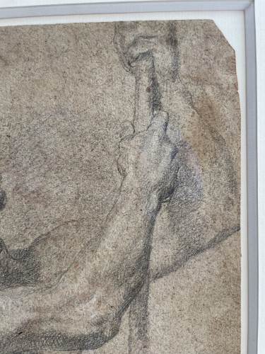 Attribué à Flaminio Torre (1621-1661) - Etude d'Homme à La Lance - Poncelin de Raucourt Fine Arts