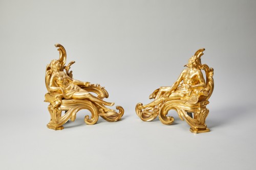Paire de chenets louis XVI - Objet de décoration Style Louis XV
