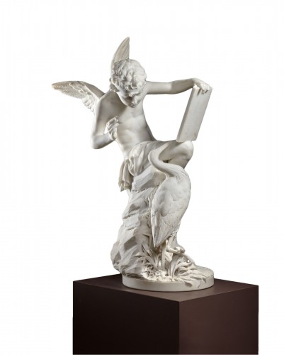 Cupid with stork  - Julius Robert Hannig 1866 - 1931)