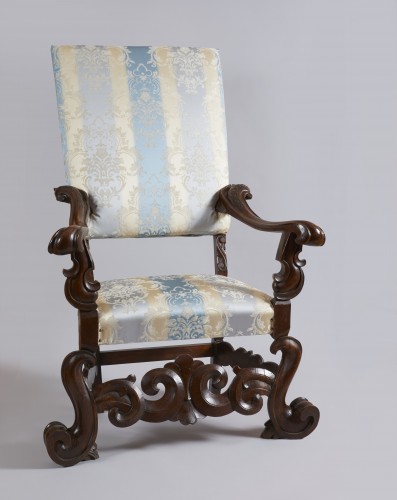 XVIIe siècle - Paire de fauteuils vénitiens du XVIIe siècle