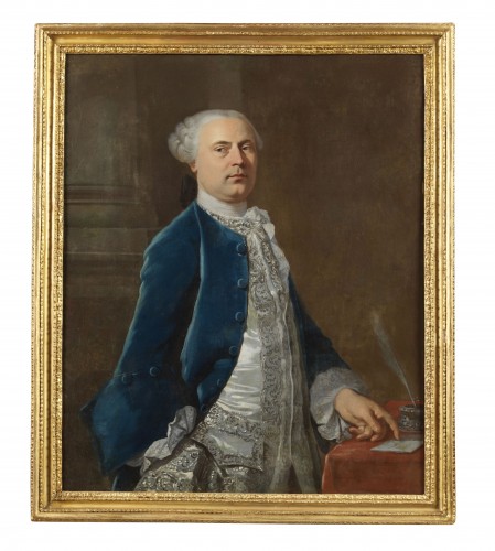 Portrait d'un Gentilhomme et une Dame, école française du 18e siècle - Tableaux et dessins Style Louis XV