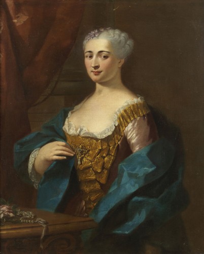 Antiquités - Portrait d'un Gentilhomme et une Dame, école française du 18e siècle