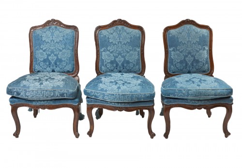 Six chaises génoises du 18e siècle en noyer