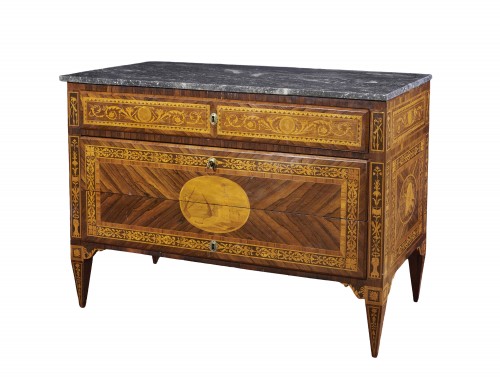 Commode Louis XVI école Italienne - Mobilier Style Louis XVI