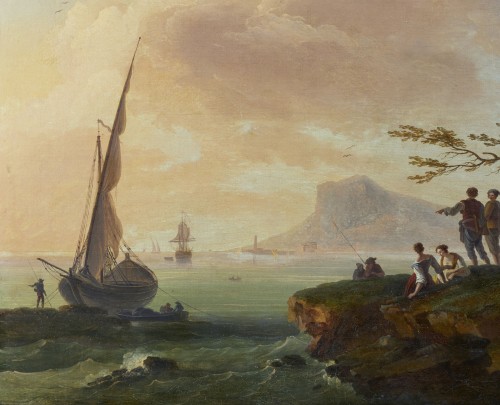 18th century - Pair of Seascapes - Francesco Fidanza ( 1747 - 1819 )