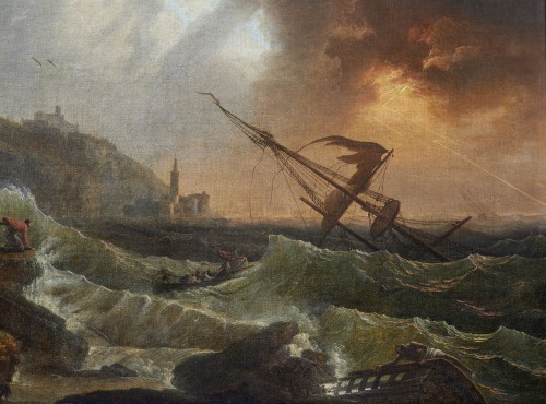 Antiquités - Pair of Seascapes - Francesco Fidanza ( 1747 - 1819 )